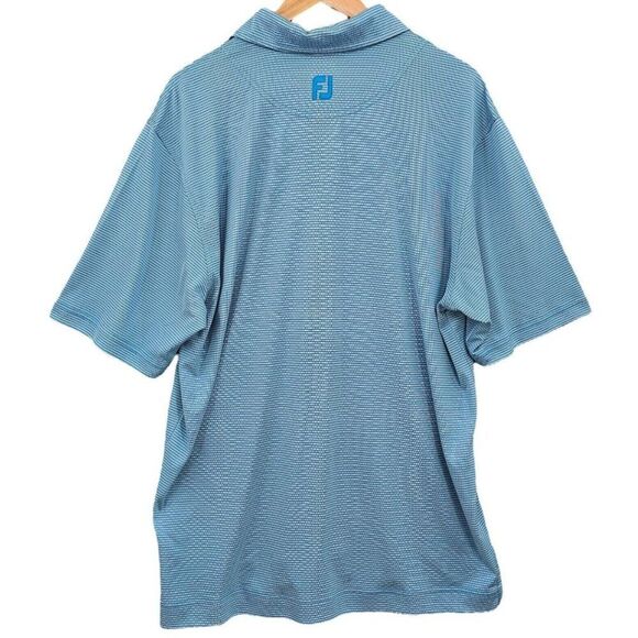 Footjoy Mens L Blue Striped Golf Polo Shirt - Picture 3 of 9